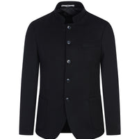 Black 7 Drop Slim Fit Narrow Cut Stand Collar Jacket