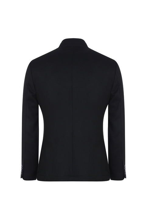 Black 7 Drop Slim Fit Narrow Cut Stand Collar Jacket