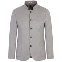 Medium Gray 7 Drop Slim Fit Narrow Cut Stand Collar Jacket