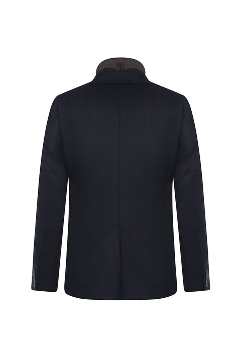 Light Petrol 6 Drop Regular Fit Standard Cut Stand Collar Jacket