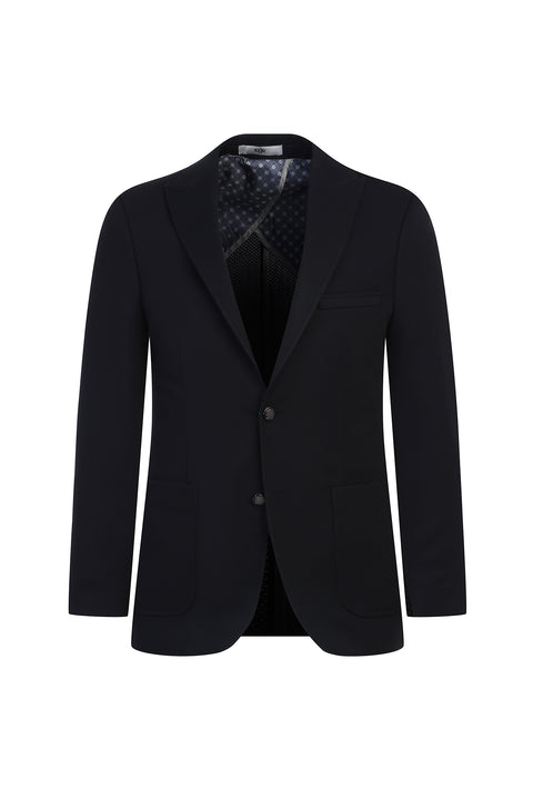 Black 6 Drop Regular Fit Standard Cut Eyelet Jacket