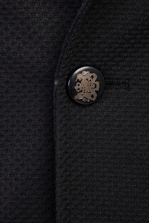 Black 6 Drop Regular Fit Standard Cut Eyelet Jacket