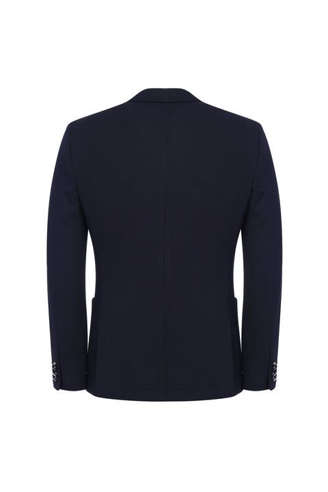 Dark Navy 6 Drop Regular Fit Standard Cut Eyelet Jacket