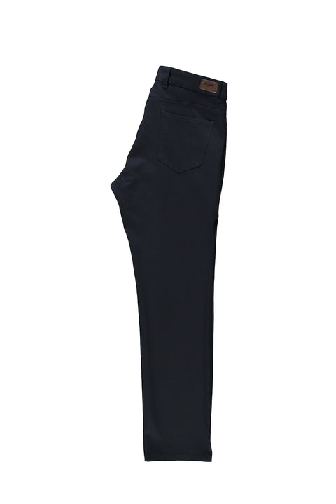 Dark Navy Regular Fit Standard Cut Lycra Canvas / Chino Trousers