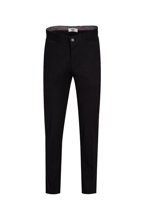 Black Slim Fit Stretchy Canvas / Chino Trousers