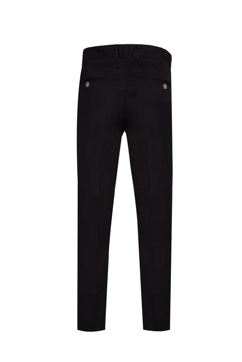 Black Slim Fit Stretchy Canvas / Chino Trousers