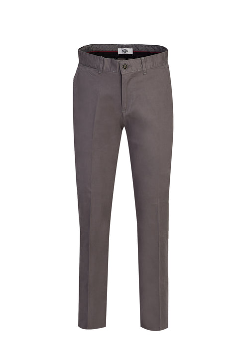 Medium Grey Slim Fit Stretch Canvas / Chino Trousers