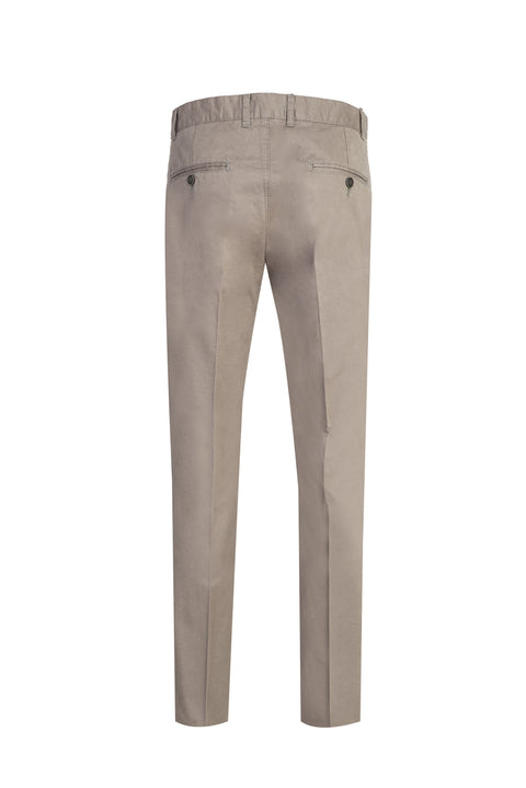 Orta Haki Slim Fit Dar Kesim Likralı Kanvas / Chino Pantolon