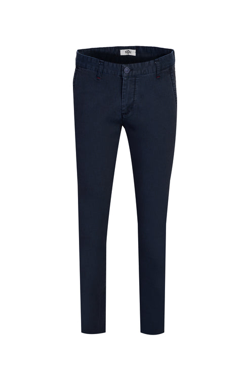 Black Regular Fit Standard Cut Lycra Canvas / Chino Trousers