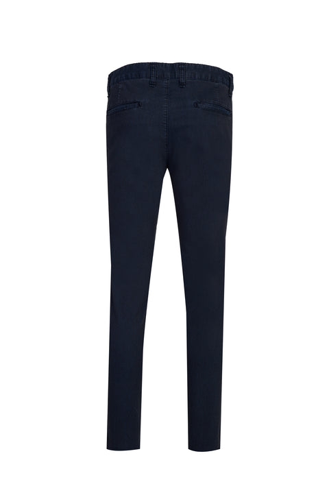 Black Regular Fit Standard Cut Lycra Canvas / Chino Trousers