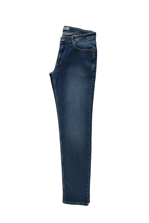 Sky Blue Slim Fit Stretch Denim Pants