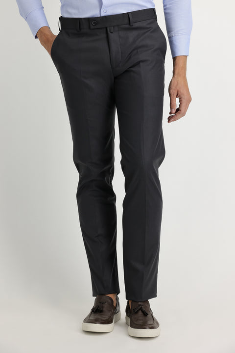 Medium Anthracite 6 Drop Regular Fit Standard Cut Lycra Classic Fabric Trousers
