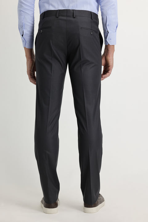 Medium Anthracite 4 Drop Relaxed Fit Lycra Classic Fabric Trousers