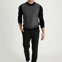 Black 6 Drop Regular Fit Standard Cut Lycra Classic Fabric Trousers