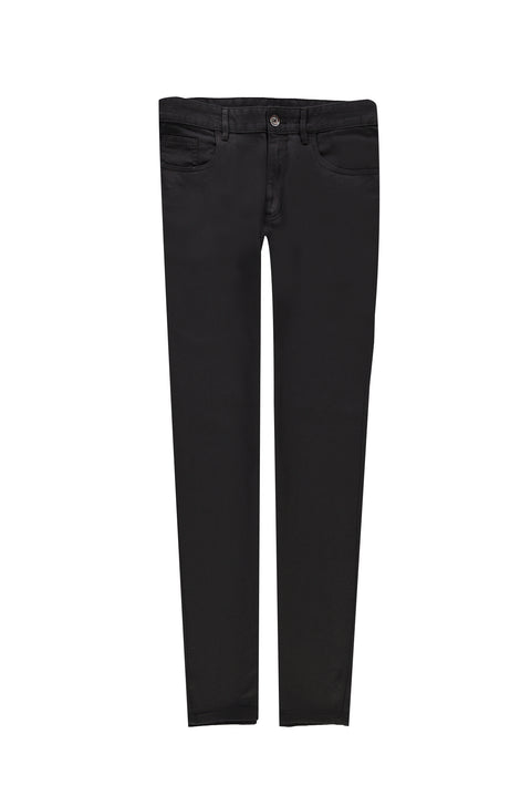 Dark Brown Regular Fit Standard Cut Lycra Canvas / Chino Pants