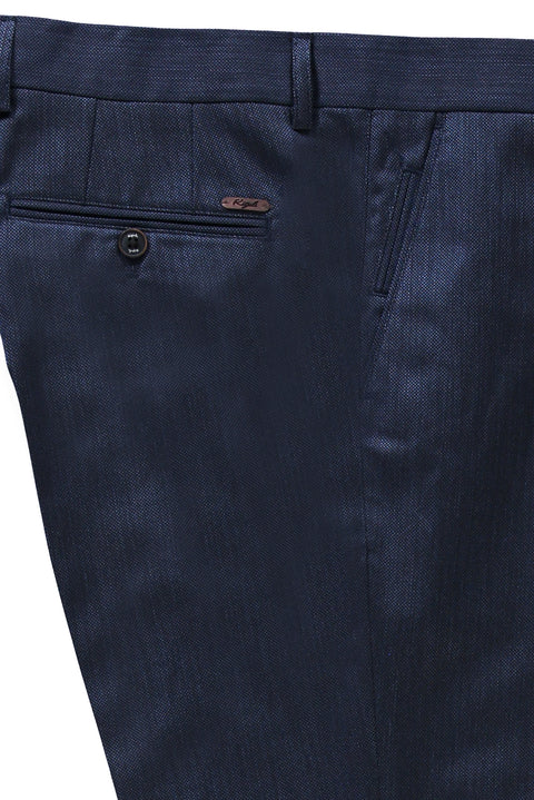 Dark Navy 7 Drop Slim Fit Narrow Cut Eyelet Classic Fabric Trousers