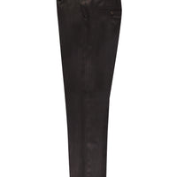Dark Brown 7 Drop Slim Fit Narrow Cut Eyelet Classic Fabric Trousers