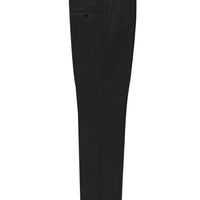 Black 6 Drop Regular Fit Standard Cut Classic Fabric Wool Trousers