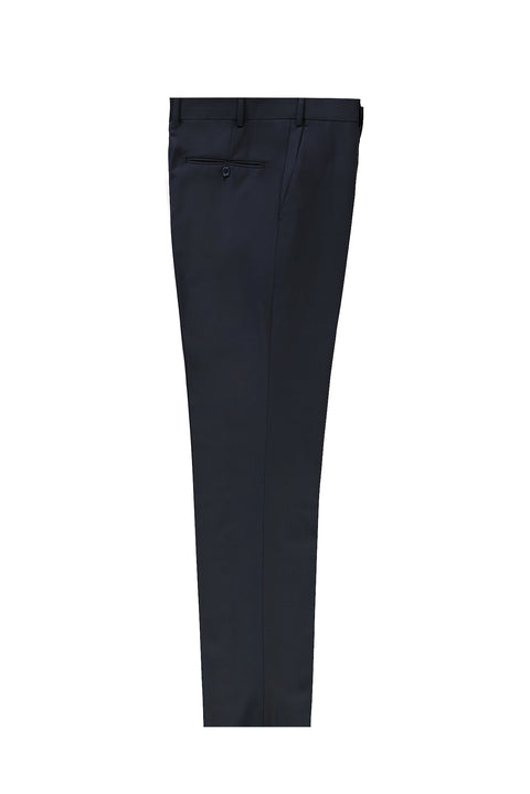 Dark Navy 6 Drop Regular Fit Standard Cut Classic Wool Fabric Trousers