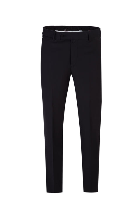Black 7 Drop Slim Fit Narrow Cut Classic Wool Fabric Trousers