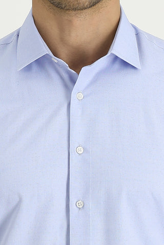  Gök Mavisi Uzun Kol Slim Fit Dar Kesim Desenli Pamuklu Gömlek