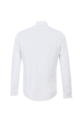  Beyaz Uzun Kol Desenli Slim Fit Dar Kesim Gömlek