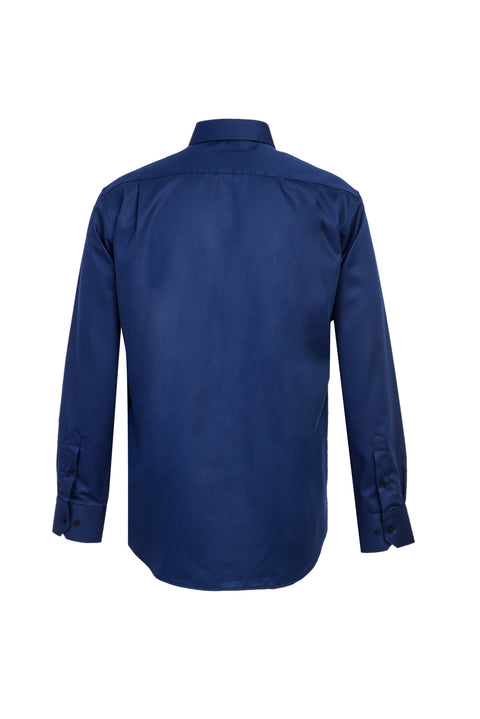 Medium Navy Long Sleeve Non-Iron Classic Cotton Shirt