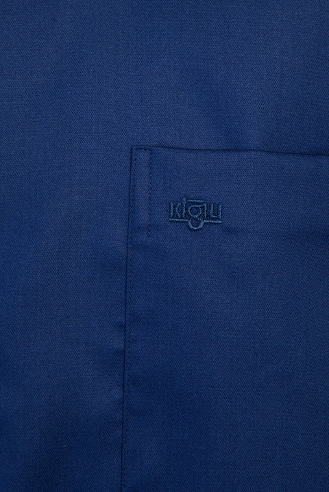 Medium Navy Long Sleeve Non-Iron Classic Cotton Shirt