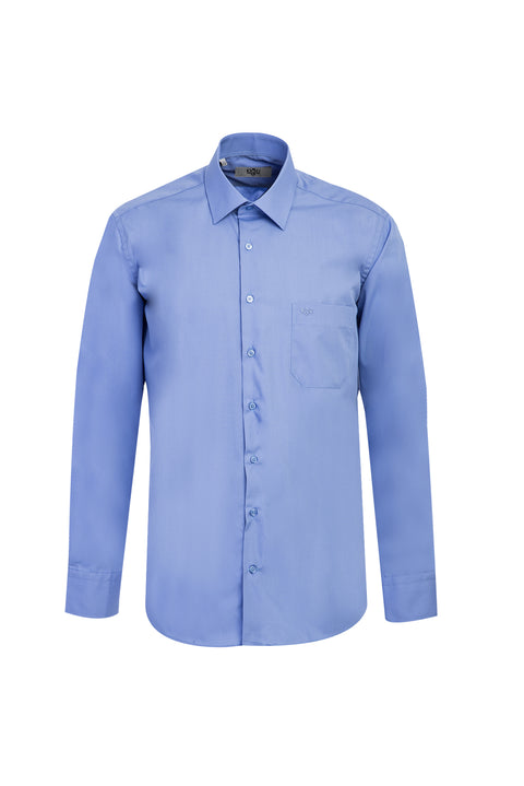 Aqua Blue Long-Sleeve Classic Shirt