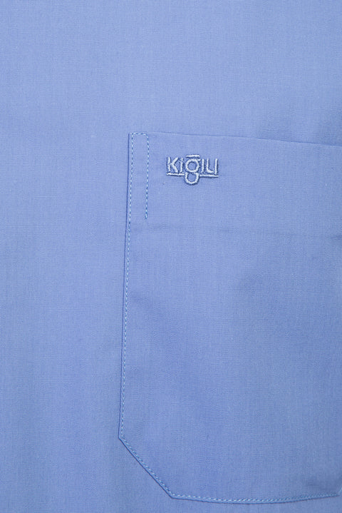 Aqua Blue Long-Sleeve Classic Shirt