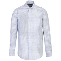 Blue Long Sleeve Regular Fit Plaid Shirt