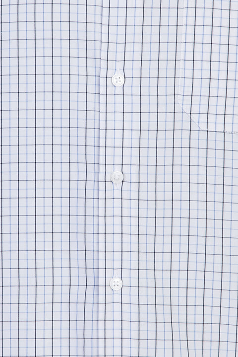 Blue Long Sleeve Regular Fit Plaid Shirt