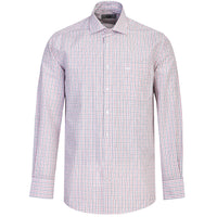Dark Red Long Sleeve Regular Fit Plaid Shirt