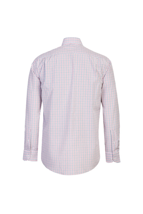 Dark Red Long Sleeve Regular Fit Plaid Shirt