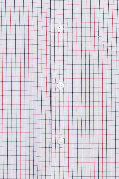 Dark Red Long Sleeve Regular Fit Plaid Shirt