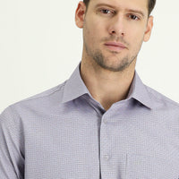 Dark Navy Long-Sleeve Classic Patterned Shirt