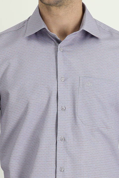 Dark Navy Long-Sleeve Classic Patterned Shirt