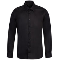 Siyah Uzun Kol Slim Fit Dar Kesim Non Iron Gömlek