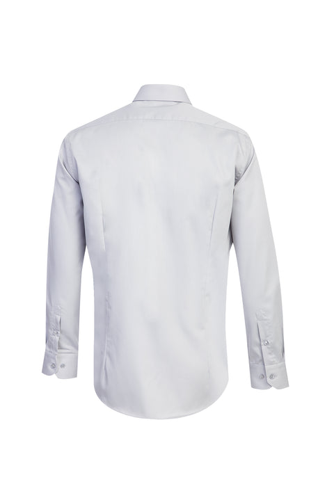 Medium Grey Long Sleeve Slim Fit Narrow Cut Non-Iron Shirt