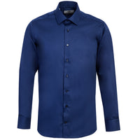 Medium Navy Long Sleeve Slim Fit Narrow Cut Non-Iron Shirt