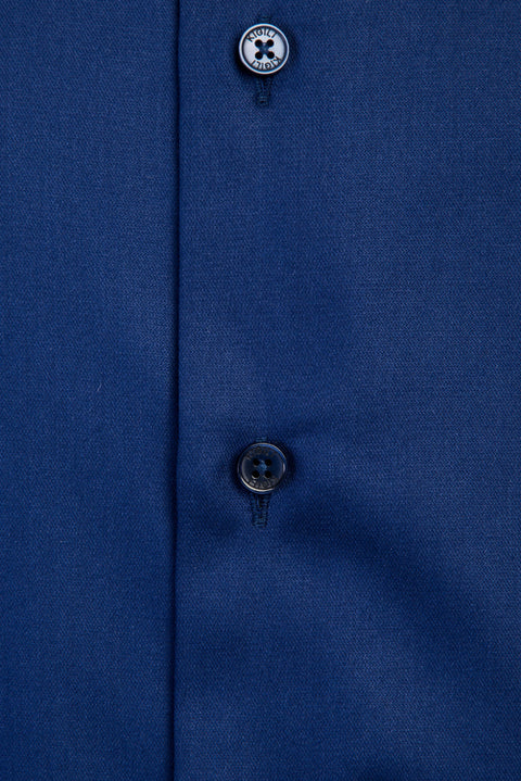 Medium Navy Long Sleeve Slim Fit Narrow Cut Non-Iron Shirt