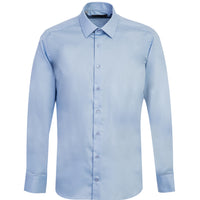 Light Blue Long Sleeve Slim Fit Narrow Cut Non-Iron Classic Cotton Shirt