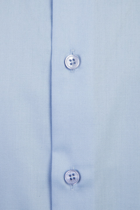 Light Blue Long Sleeve Slim Fit Narrow Cut Non-Iron Classic Cotton Shirt