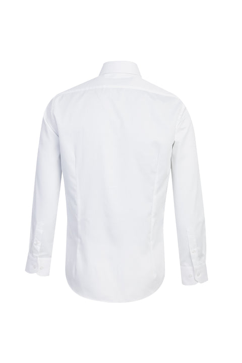 White Long Sleeve Slim Fit Narrow Cut Non-Iron Cotton Shirt