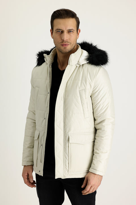 Medium Beige Hooded Sport Jacket