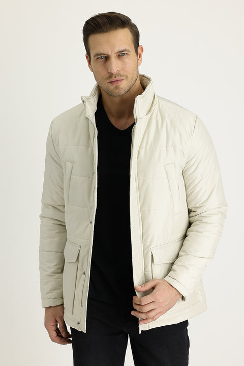 Medium Beige Hooded Sport Jacket