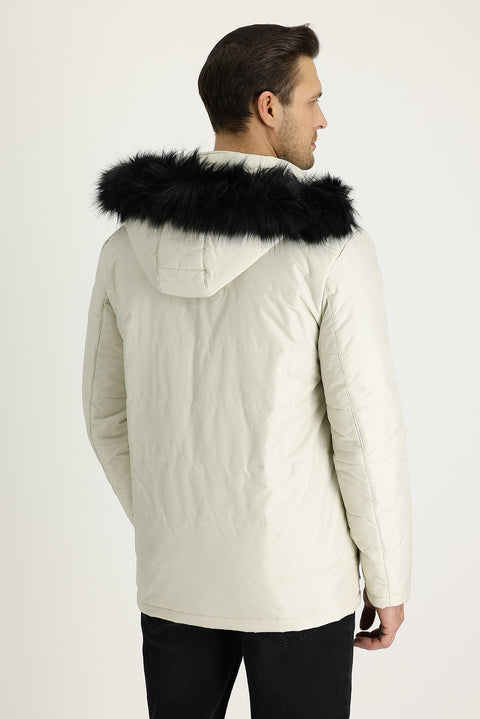 Medium Beige Hooded Sport Jacket
