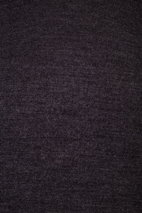 Dark Gray Melange Half Turtleneck Regular Fit Knit Sweater