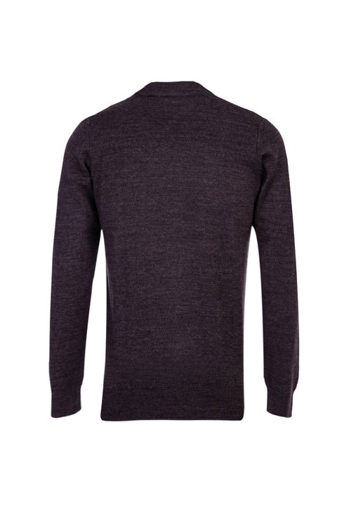 Dark Gray Melange Half Turtleneck Regular Fit Knit Sweater
