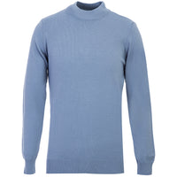 Sky Blue Half Turtleneck Regular Fit Knitted Sweater